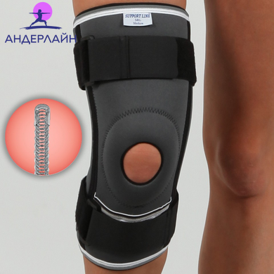 Бандаж на коліно з 4-ма спіральними ребрами та ременями REF-103, S, Універсальні