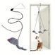 Интерактивная подвесная игрушка-мышка для кошек на дверь с регулируемой длиной и звуковым эффектом