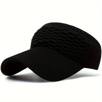 Жіноча регульована кепка від сонця з відкритим верхом, Black, 55&ndash;60 cm