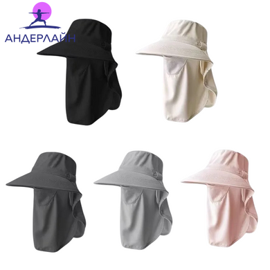 Женская солнцезащитная панама из быстросохнущей ткани UPF 50+, Black, 54&ndash;58 cm