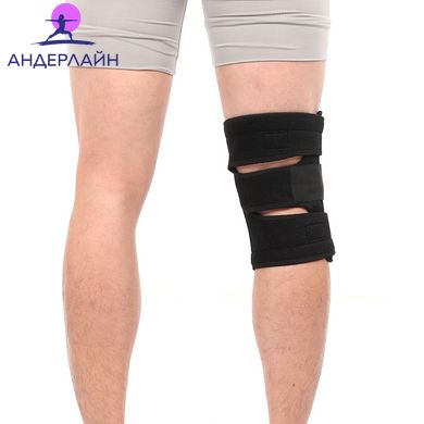 Активный бандаж для колена на липучках и 4 боковыми вставками Kyncilor, Чорний, Универсальный