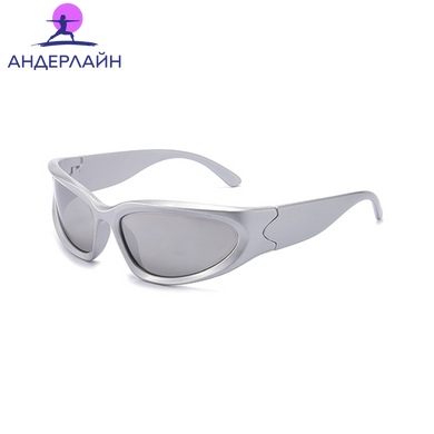 Спортивные очки Y2K с прочной оправой и защитой UV400 от солнца, Grey, 146&times;124 mm