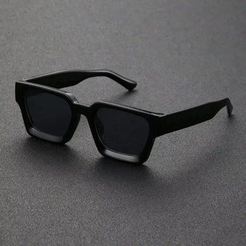 Прямоугольные солнцезащитные очки из PC с защитой от солнца UV400, Black, 14.6&times;14.3 cm