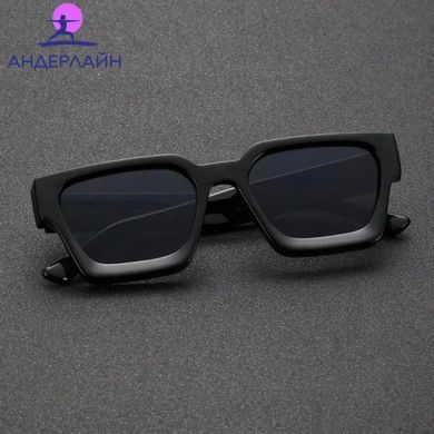Прямокутні сонцезахисні окуляри з PC із захистом від сонця UV400, Black, 14.6&times;14.3 cm