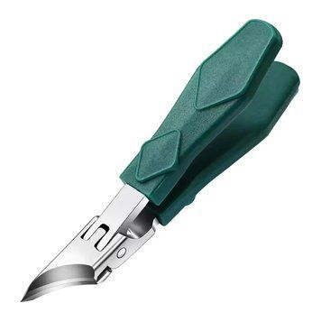 Профессиональные кусачки для ногтей VIGNYBURKE с широким отверстием и острым скошенным лезвием для точного ухода за толстыми и вросшими ногтями, Green