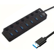 7-портовый USB 3.0 концентратор с LED индикатором и независимыми переключателями